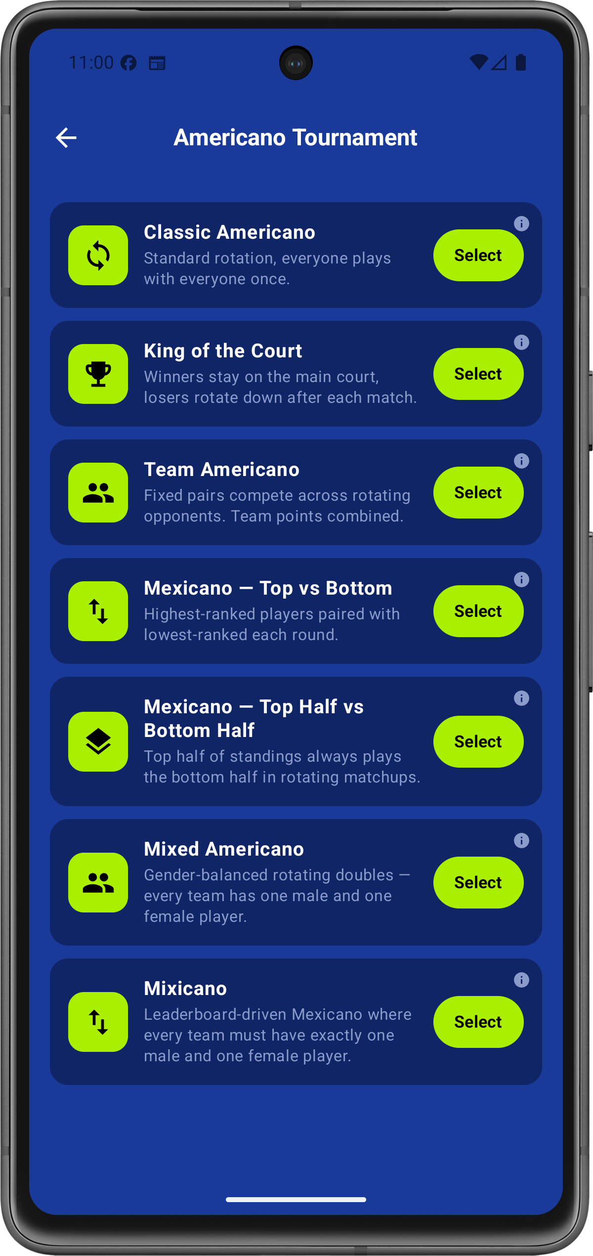 Tournament formats
