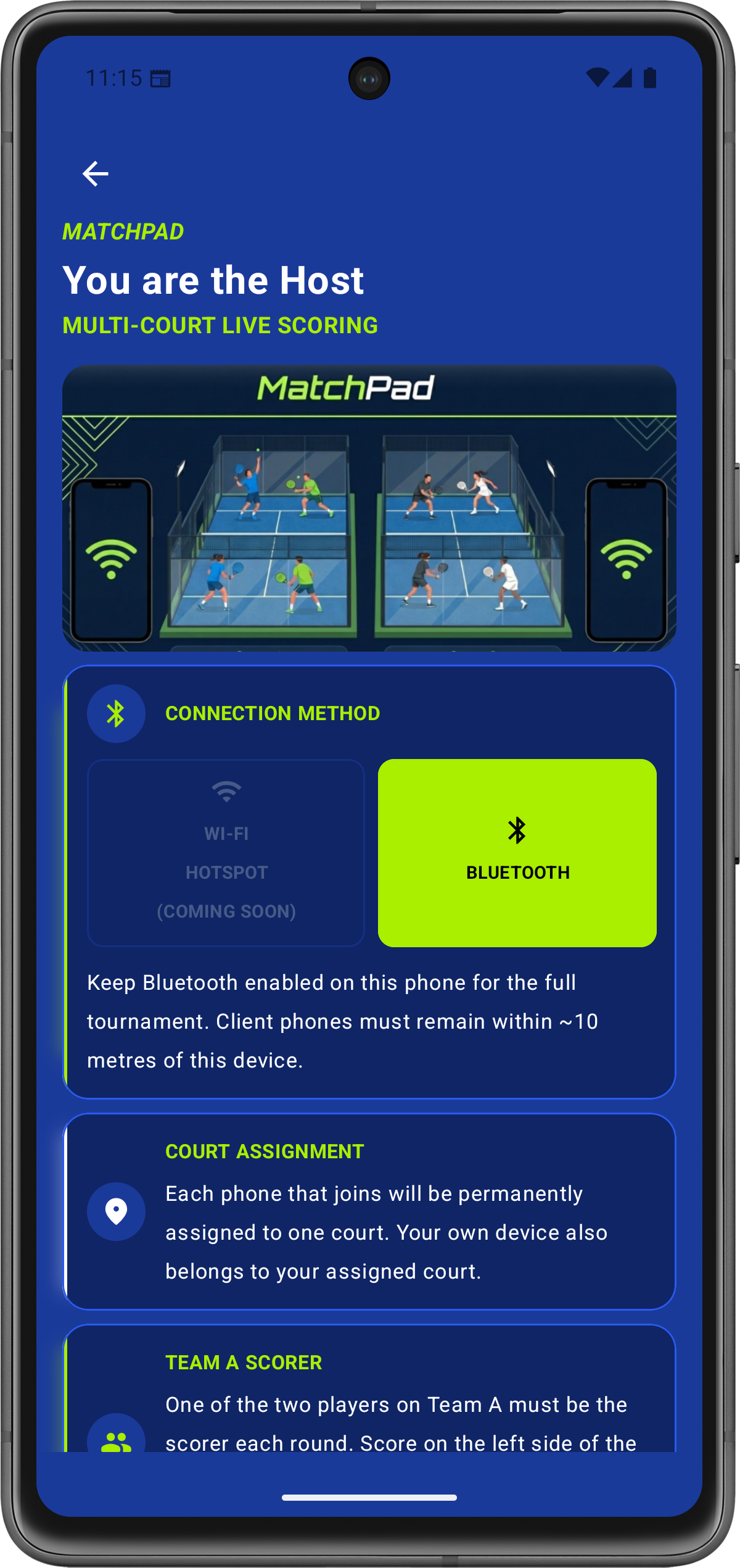 Multi-court live scoring